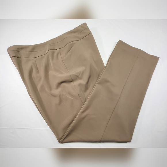 Investments Pants - INVESTMENTS Park Avenue Slim Leg Stretch Slacks in Tan - Size 18R